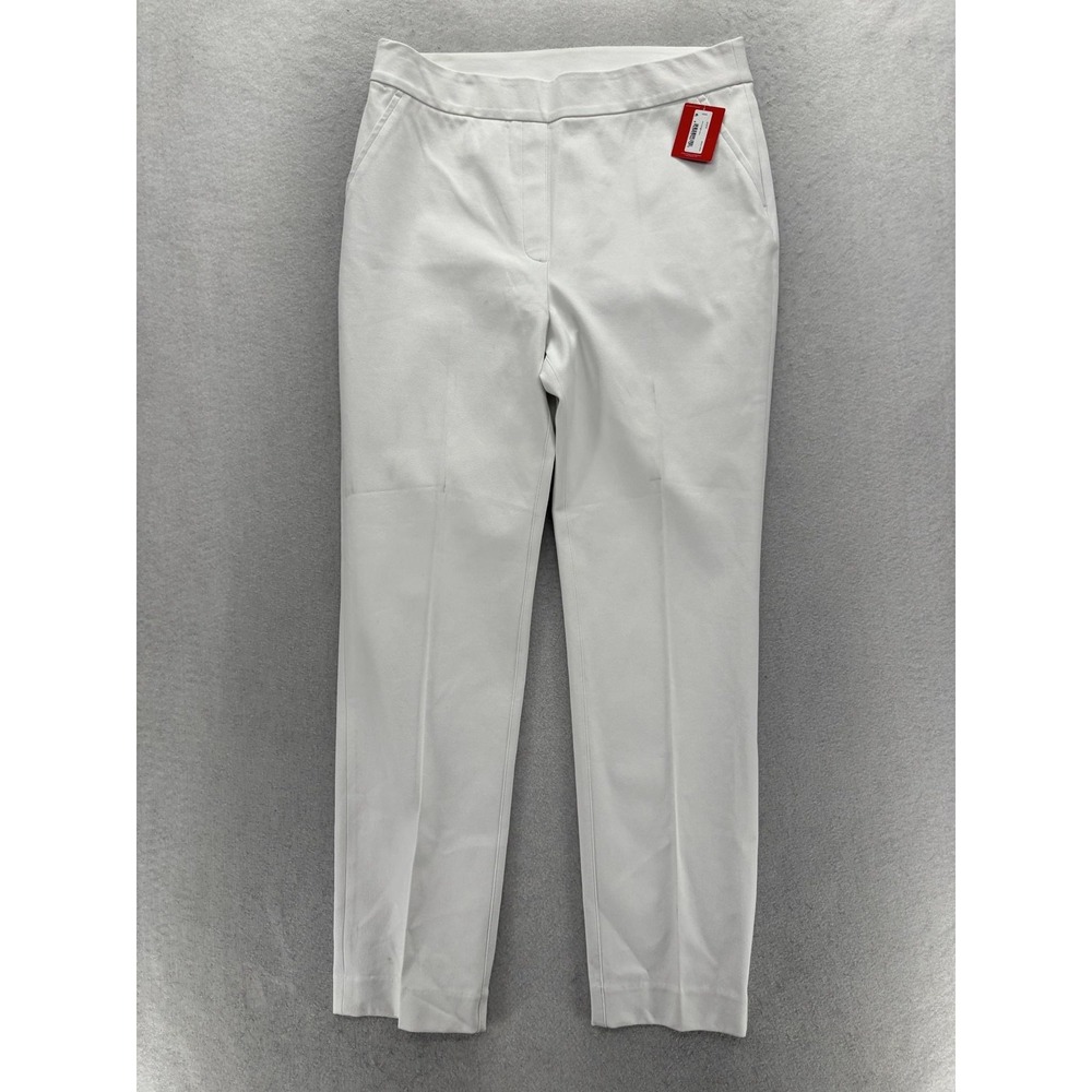 Spanx PerfectFit Slim Straight Womens Pants L Classic White 4 Way Stretch NWT